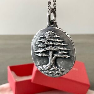 Retired James Avery XL Sterling Silver Pendant Tree